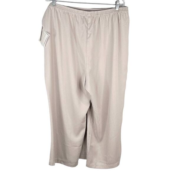 Wynne Layers Marla Wynne Pants Taupe XL Crepe Cropped New - Picture 11 of 13